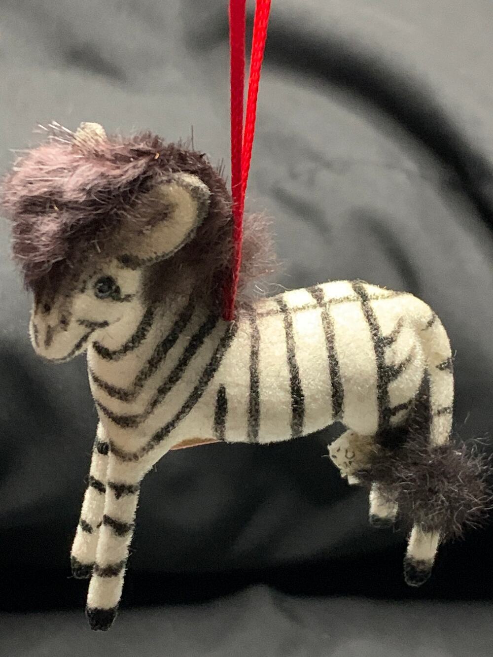 Vintage Wagner Handwork Flocked Zebra Figurine West Germany 1983-1990